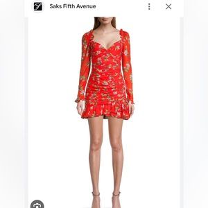 SAU LEE Christy ruched floral mini dress  Size 6 NWT